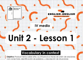 Lesson 1 Inglés 4º medio