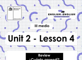 Actividades: 3° Medio Unidad 2 - Lesson 4