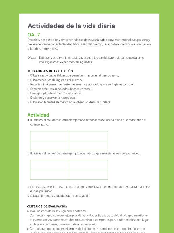 Ejemplo Evaluación Programas - OA07 - Actividades de la vida diaria