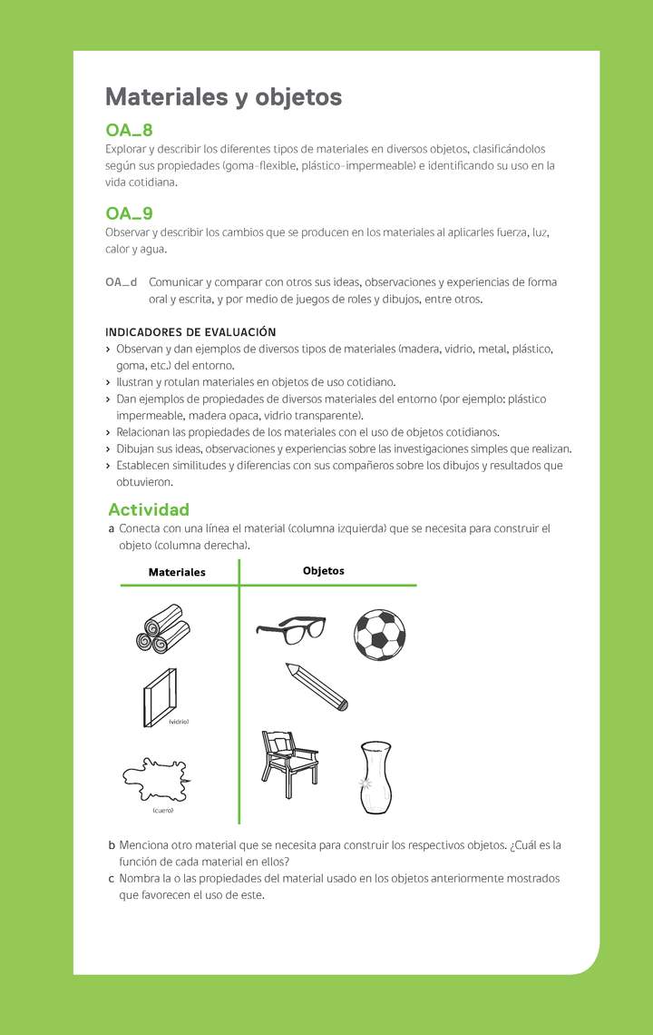 Ejemplo Evaluación Programas - OA08 - OA09 - Materiales y objetos