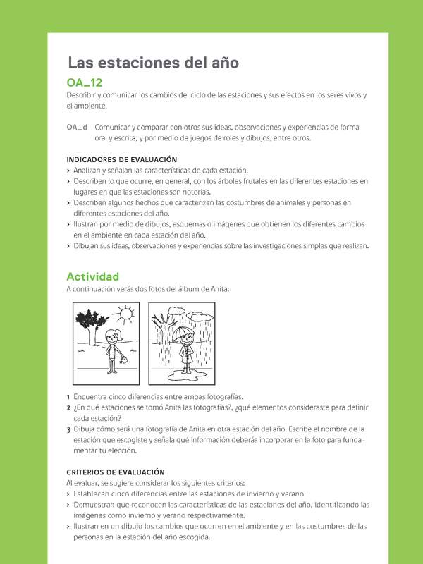 Ejemplo Evaluación Programas - OA12 - Las estaciones del año 2