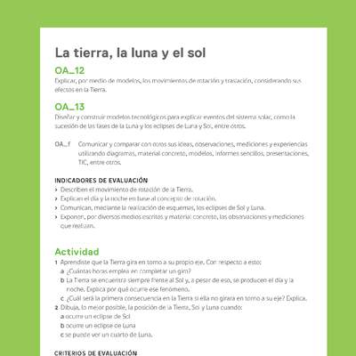 Ejemplo Evaluación Programas - OA12 - OA13 - La tierra, la luna y el sol