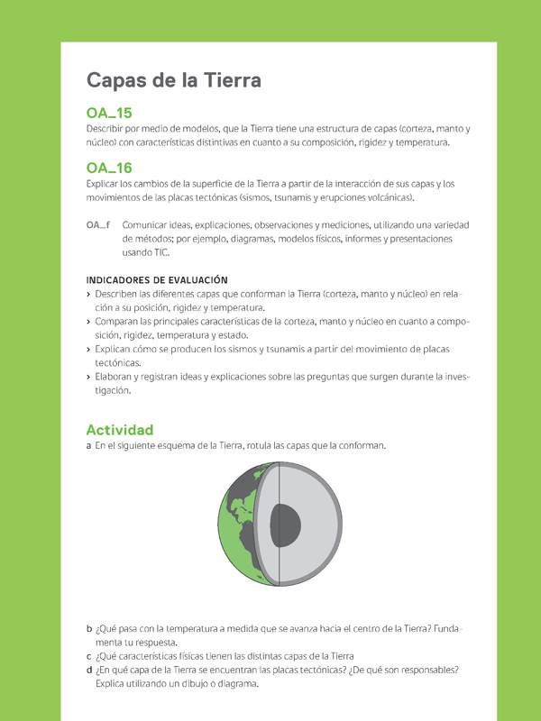 Ejemplo Evaluación Programas - OA15 - OA16 - Capas de la Tierra