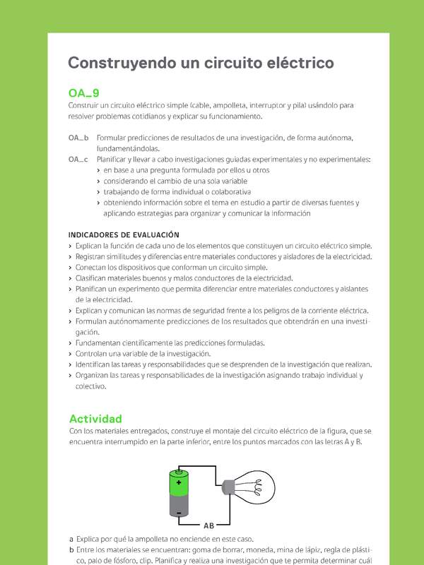 Ejemplo Evaluación Programas - OA09 - Construyendo un circuito eléctrico