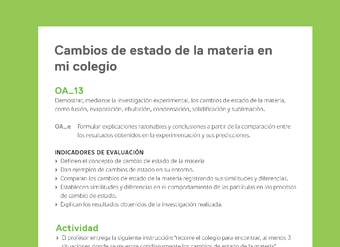 Ejemplo Evaluación Programas - OA13 - Cambios de estado de la materia en mi colegio