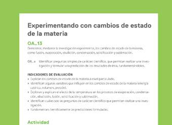 Ejemplo Evaluación Programas - OA13 - Experimentando con cambios de estado de la materia