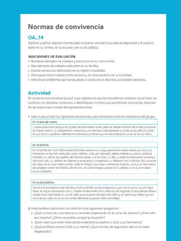 Ejemplo Evaluación Programas - OA14 - Normas de convivencia