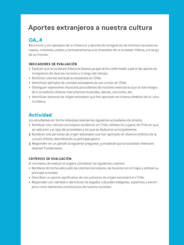 Ejemplo Evaluación Programas - OA04 - Aportes extranjeros a nuestra cultura