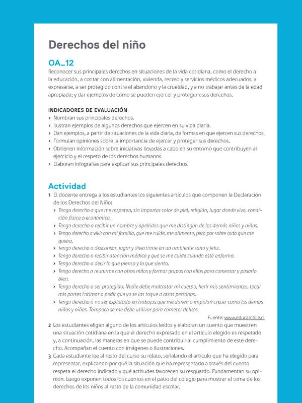Ejemplo Evaluación Programas - OA12 - Derechos del niño