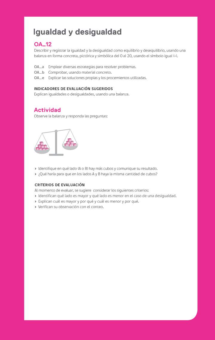 Ejemplo Evaluación Programas - OA12 - Igualdad y desigualdad