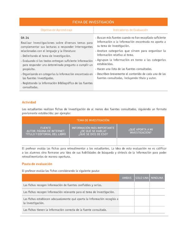 Evaluación Programas - LE07 OA24 - U3 - FICHA DE INVESTIGACIÓN