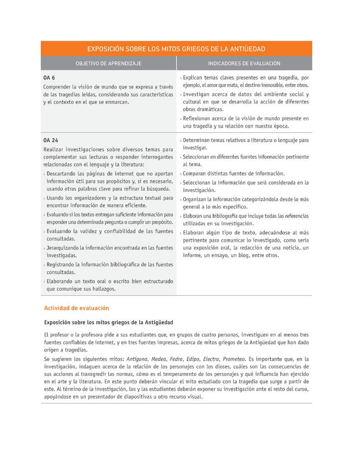 Evaluación Programas - LE1M OA06 - OA24 - U3 - EXPOSICIÓN SOBRE LOS MITOS GRIEGOS DE LA ANTIGÜEDAD