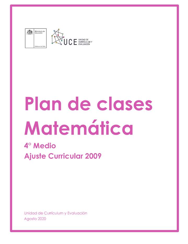 Plan de Clases Nº1 Matemática 4°Medio OF1: Clase 4