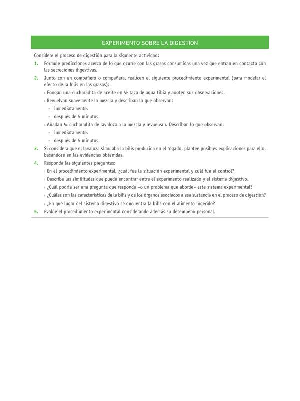 Evaluación Programas - CN08 OA05 - U1 - EXPERIMENTO SOBRE LA DIGESTIÓN