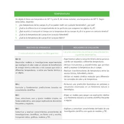 Evaluación Programas - CN08 OA11 - U3 - TEMPERATURA