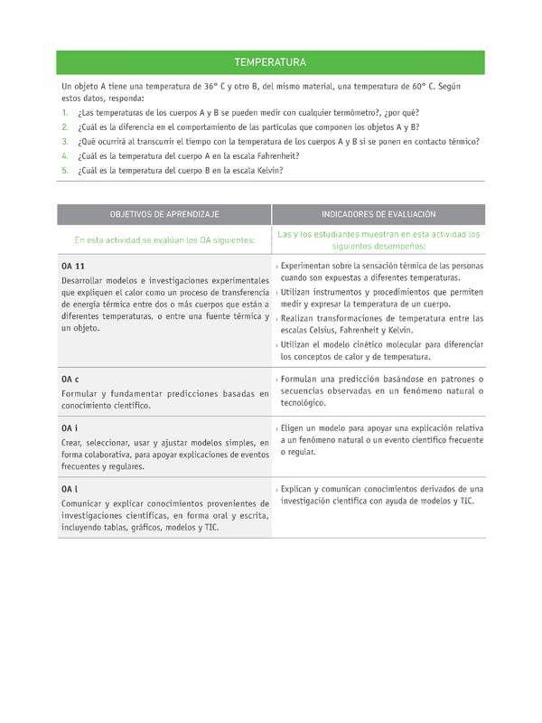 Evaluación Programas - CN08 OA11 - U3 - TEMPERATURA