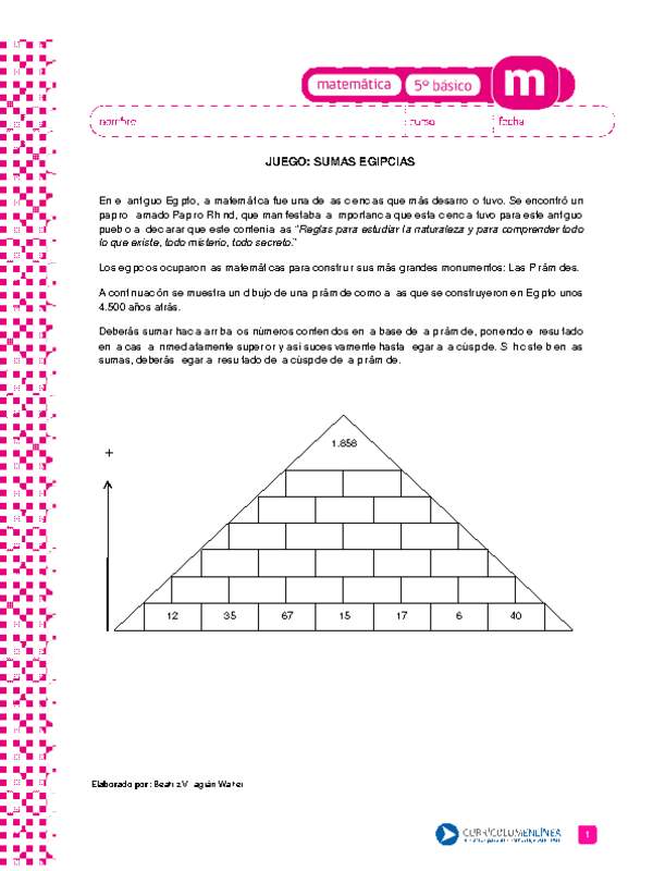 Juego: sumas egipcias