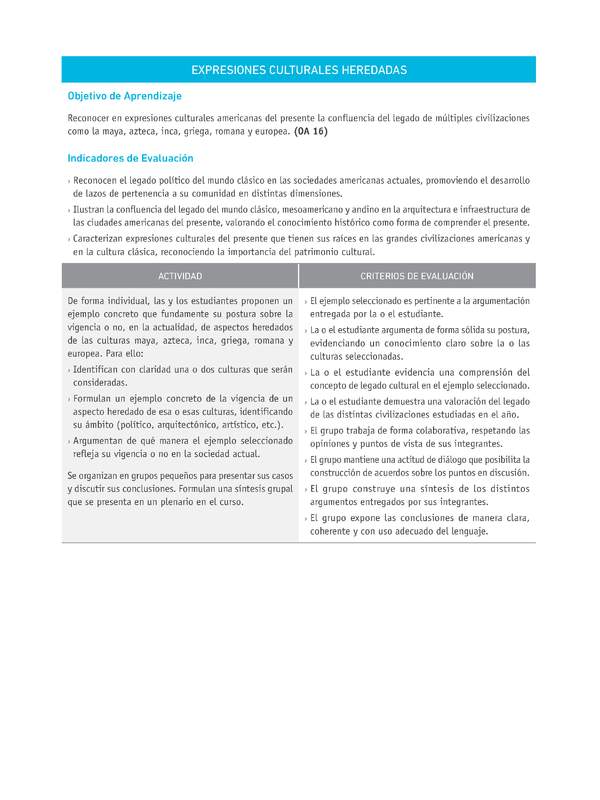 Evaluación Programas - HI07 OA16 - U4 - EXPRESIONES CULTURALES HEREDADAS