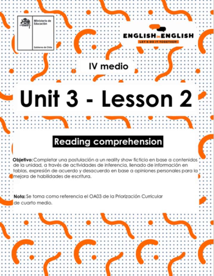 Lesson 2 Inglés 4º medio