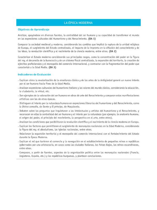 Evaluación Programas - HI08 - OA01 - OA02 - OA03 -U1 - LA ÉPOCA MODERNA