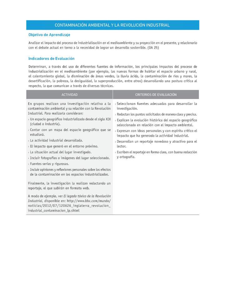 Evaluación Programas - HI1M OA25 - U2 - CONTAMINACIÓN AMBIENTAL Y LA REVOLUCIÓN INDUSTRIAL