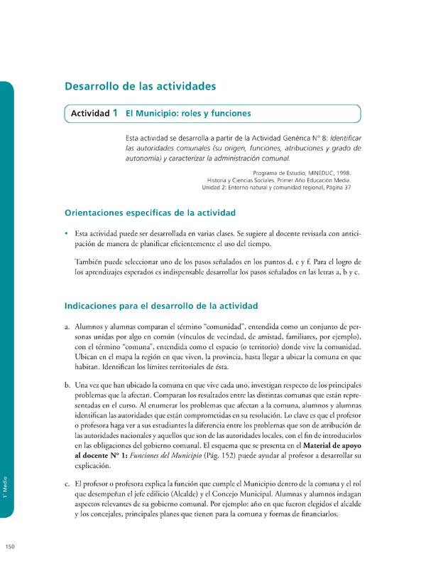 Actividad de Educación Ciudadana: Historia y Ciencias Sociales-El Municipio roles y funciones