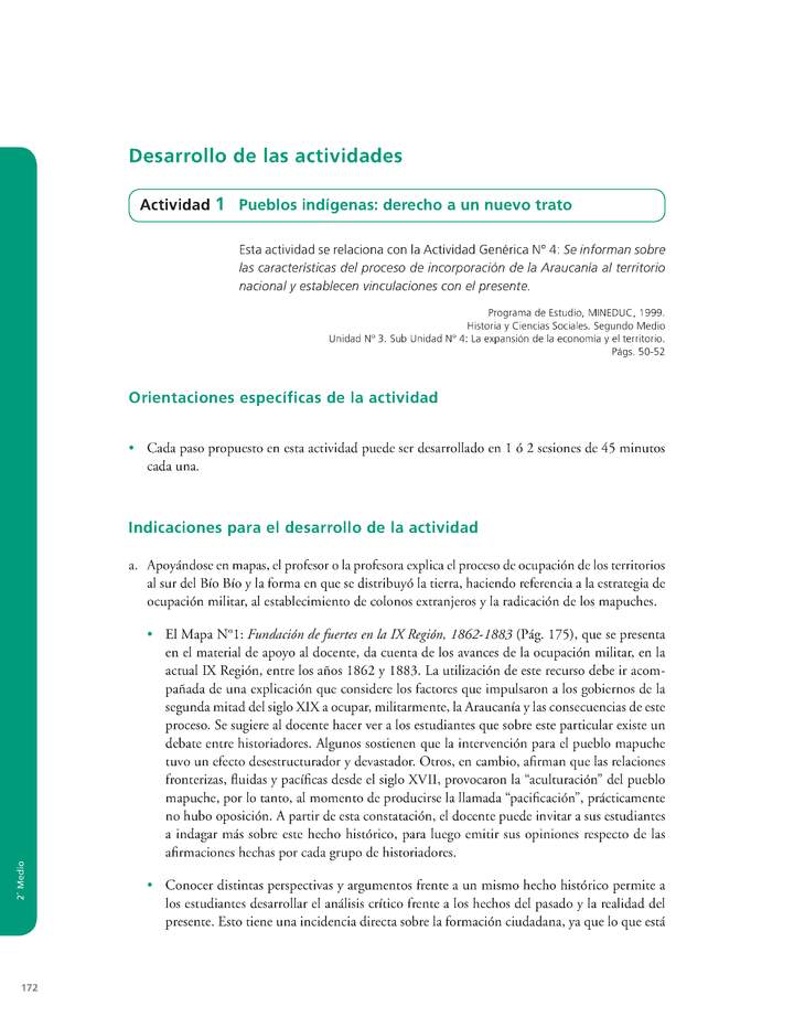 Actividad de Educación Ciudadana: Historia y Ciencias Sociales 2 medio - Pueblos indígenas derecho a un nuevo trato