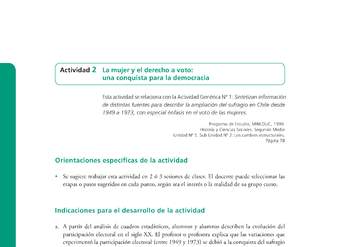 Actividad de Educación Ciudadana: Historia y Ciencias Sociales 2 medio - La mujer y el derecho a voto una conquista para la democracia