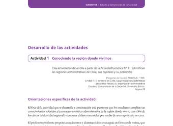 Actividad de Educación Ciudadana: Historia, Geografía y Ciencias Sociales 6º básico - Conociendo la región donde vivimos