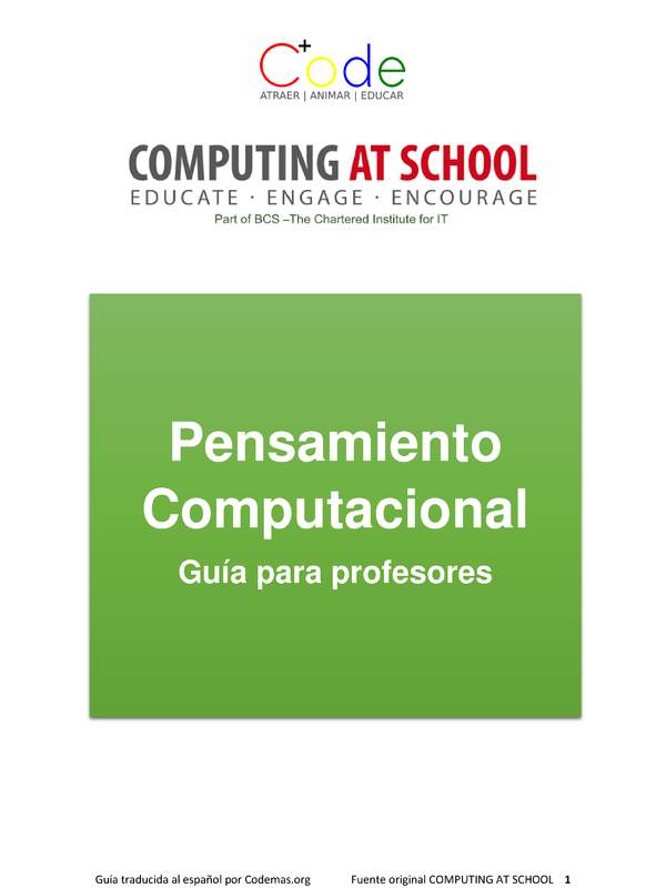 Guía docente: Pensamiento computacional