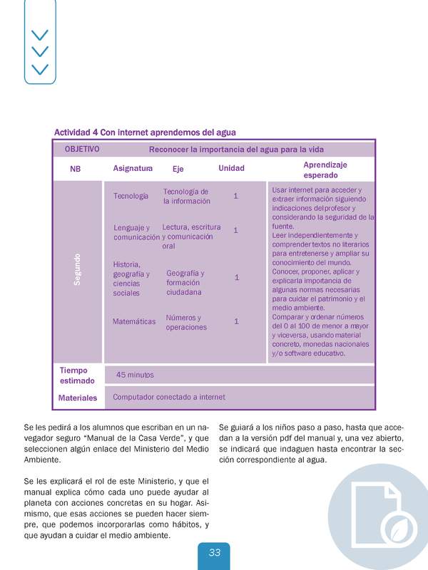 Actividad 4 guía educativa agua 1° y 2° Básico