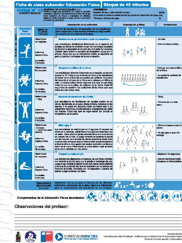 Juegos Predeportivos Ficha N° 13