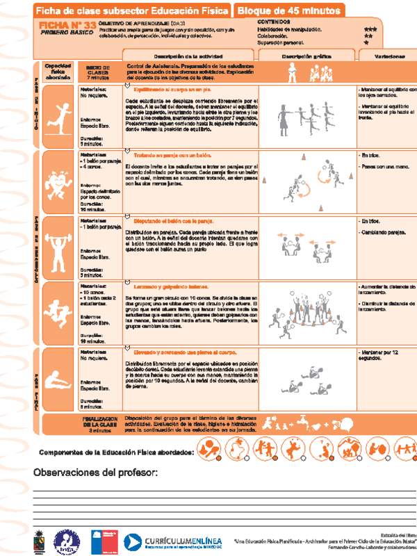 Juegos Predeportivos Ficha N° 33