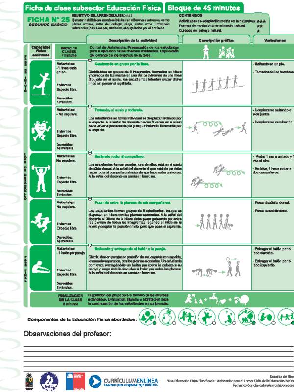 Ejercicio en entorno natural Ficha N° 25
