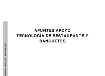 Apuntes de Apoyo Tecnología de Restaurante y Banquetes