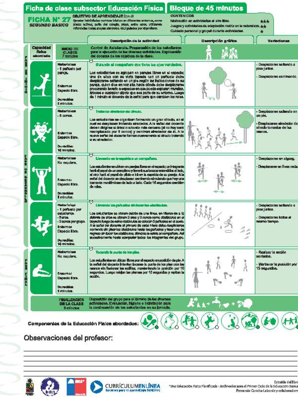 Ejercicio en entorno natural Ficha N° 27