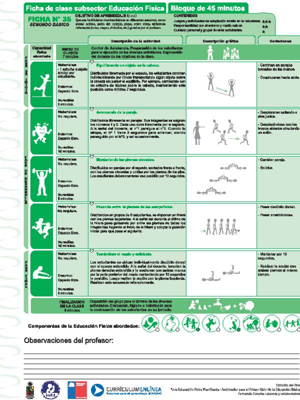 Ejercicio en entorno natural Ficha N° 35