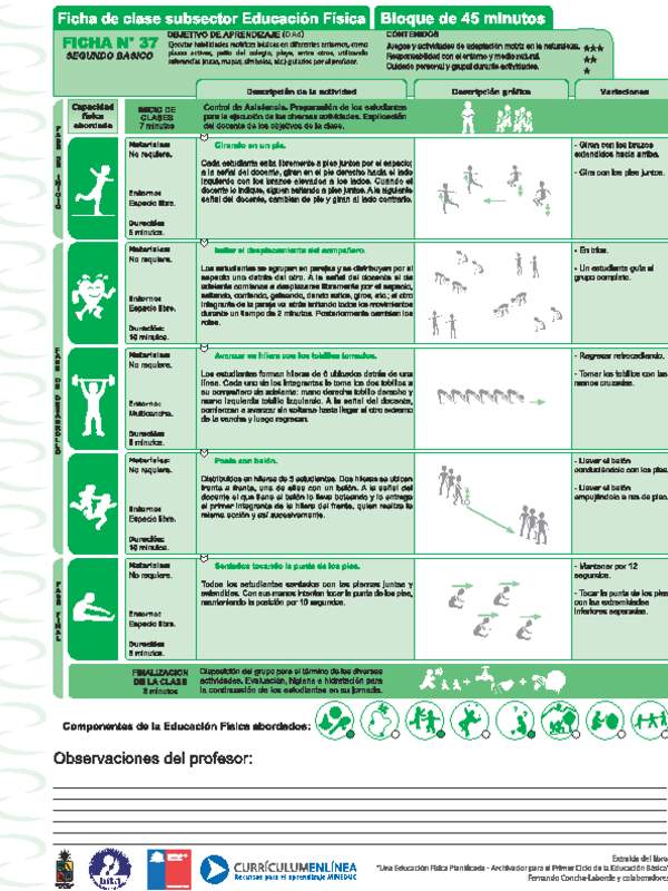 Ejercicio en entorno natural Ficha N° 37