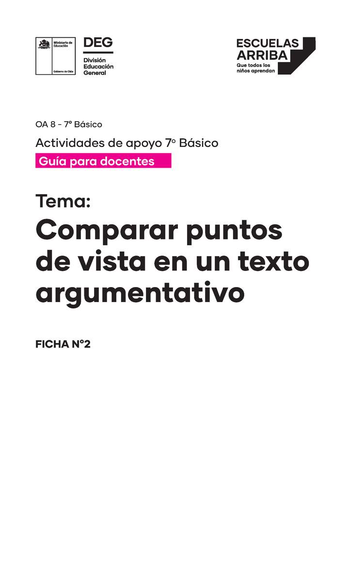 Comparar puntos de vista en un texto argumentativo Guía 2