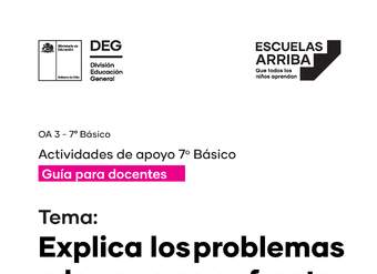 Narrativa: Explica problemas que se enfrentan los personajes Guía 3