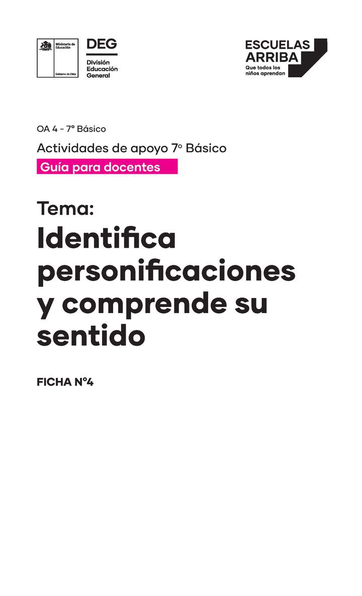 Identifica personificaciones y comprende su sentido Guía 4