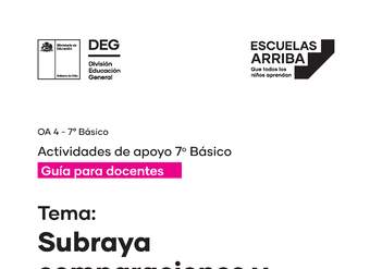 Subraya Comparaciones y explican la relación Guía 2