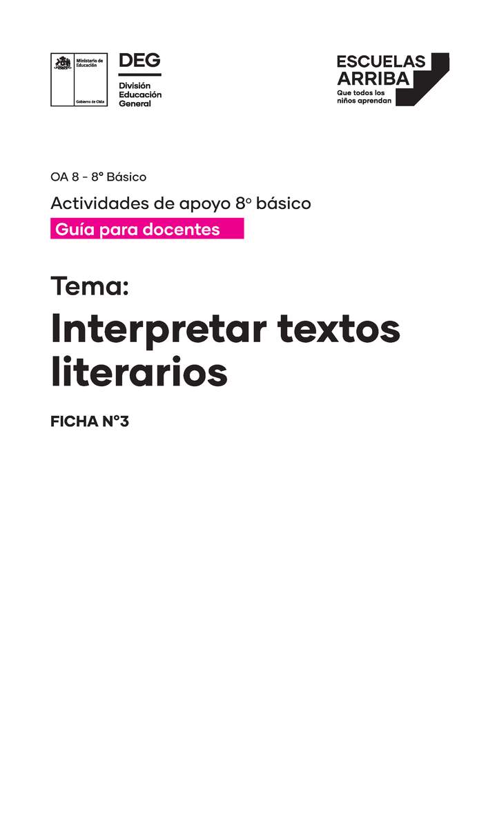 Interpretar textos literarios, Guía 3