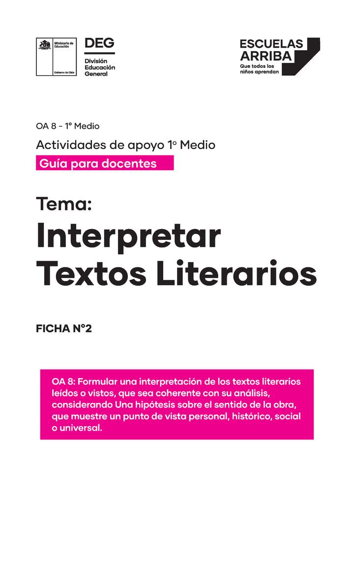 Interpretar Textos Literarios, Guía 2