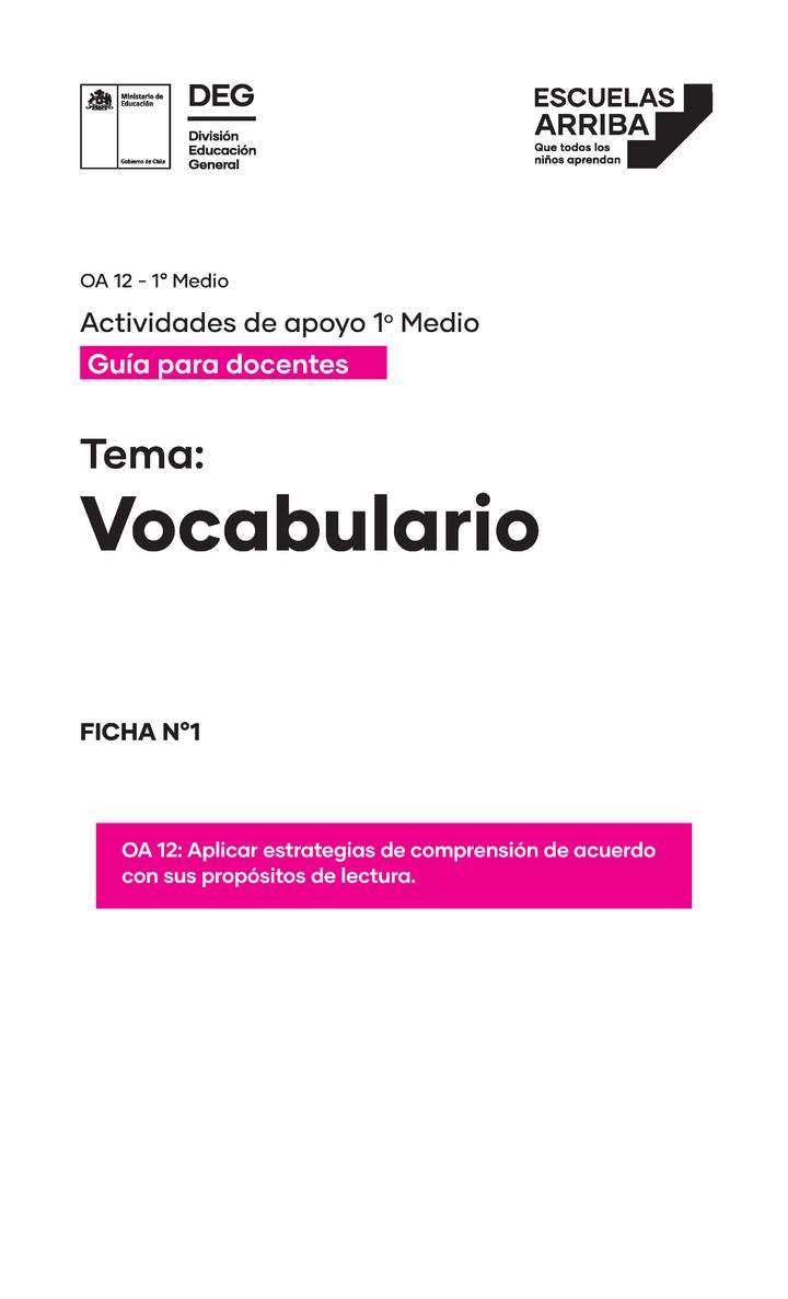 Vocabulario, Guía 1