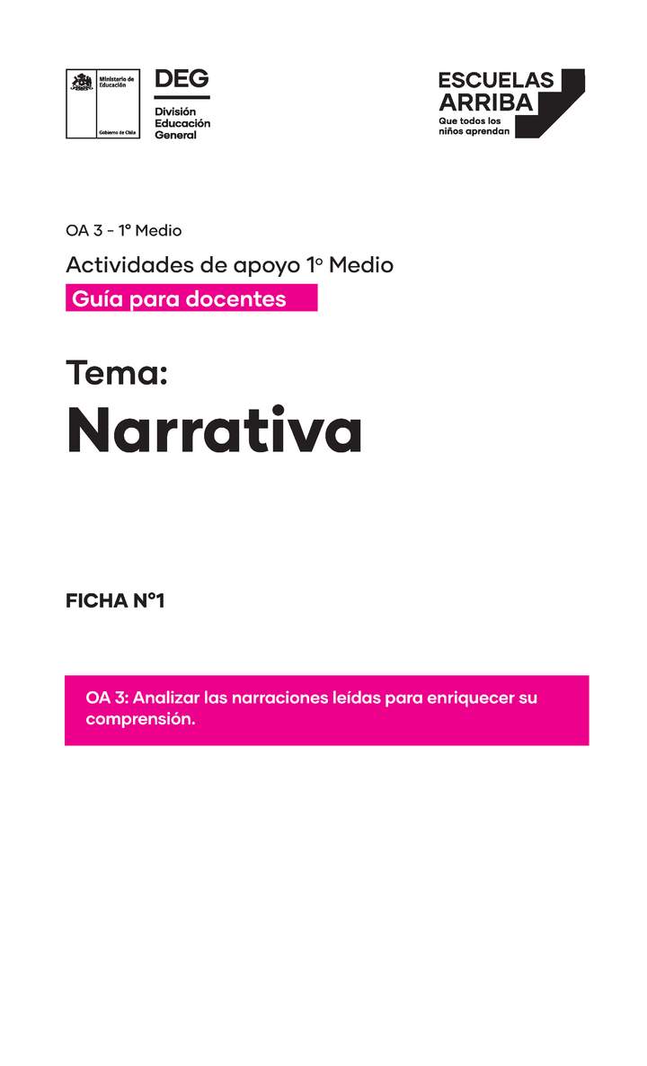 Narrativa: Explica el conflicto de una narración Guía 1