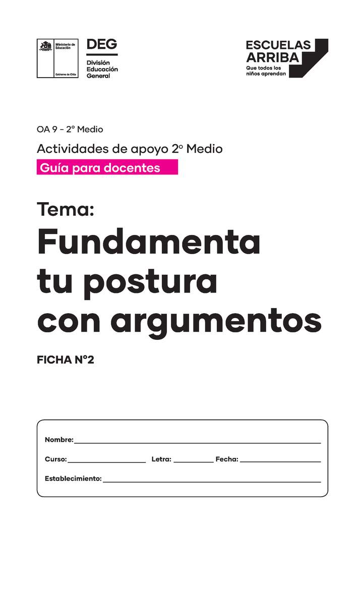 Fundamenta tu postura con argumentos Guía 2