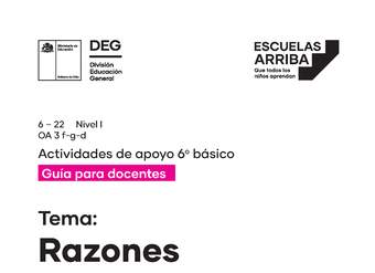 Razones: Razones equivalentes. Problemas con razones, Guía 1