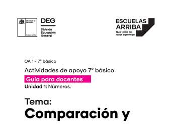 Comparación y orden de números enteros, Guía 1 y 2