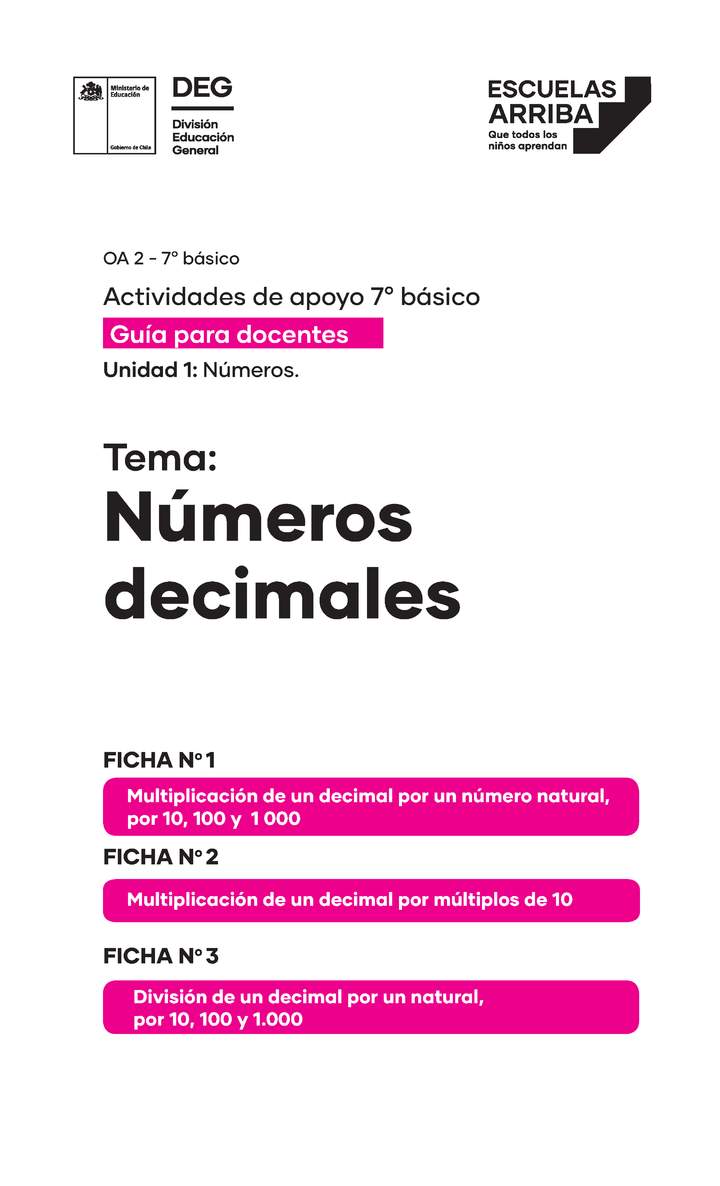 Números decimales Guías 1,2 y 3